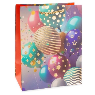 Пакет подарочный, 210гр, Невероятные шарики, Дизайн №4, Металлик, 32*26*10 см, 1 шт.