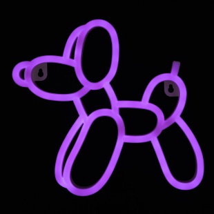 Световая фигура Собачка из шаров, 24*24*2 см. Сиреневый, 1 шт.