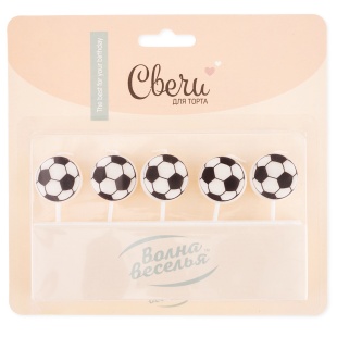 Свечи Фигура, Футбольный мяч, 5 шт. с держат.
