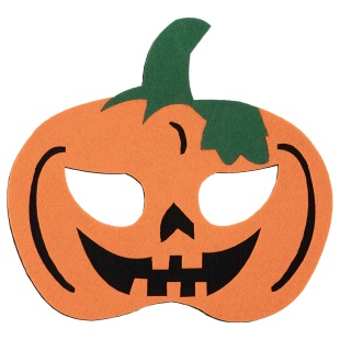 Маска карнавальная, из фетра, Тыква, Оранжевый, 17*15,5 см, 1 шт.