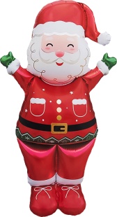 Шар 3D (49''/124 см) Фигура на подставке, Дед Мороз, 1 шт. в уп.