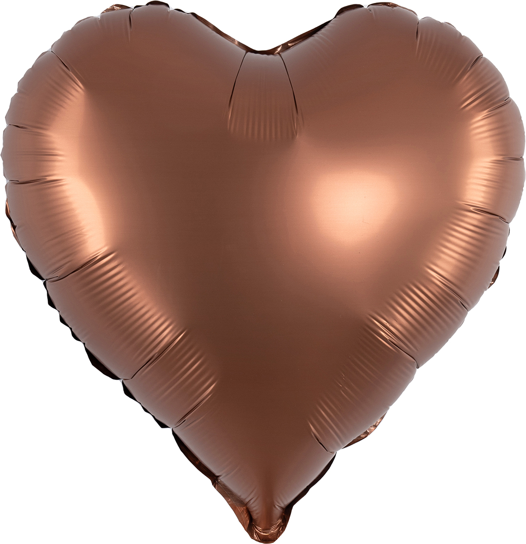 Шар (18''/46 см) Сердце, Шоколад, Сатин, 1 шт.