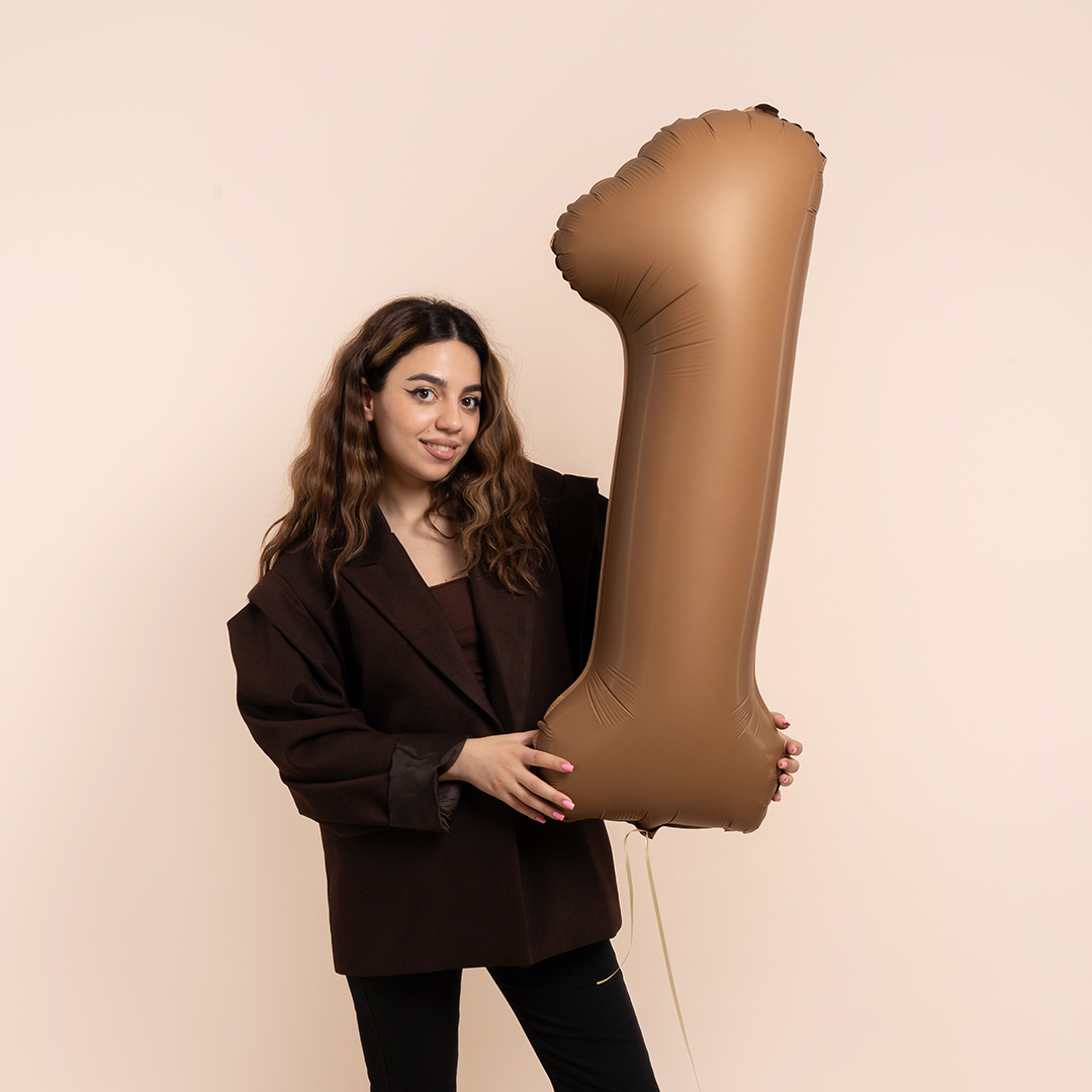 Шар (40''/102 см) Цифра, 1 Slim, Шоколад, Матовый, 1 шт. Шар (40''/102 см) Цифра, 1 Slim, Шоколад, Матовый, 1 шт.