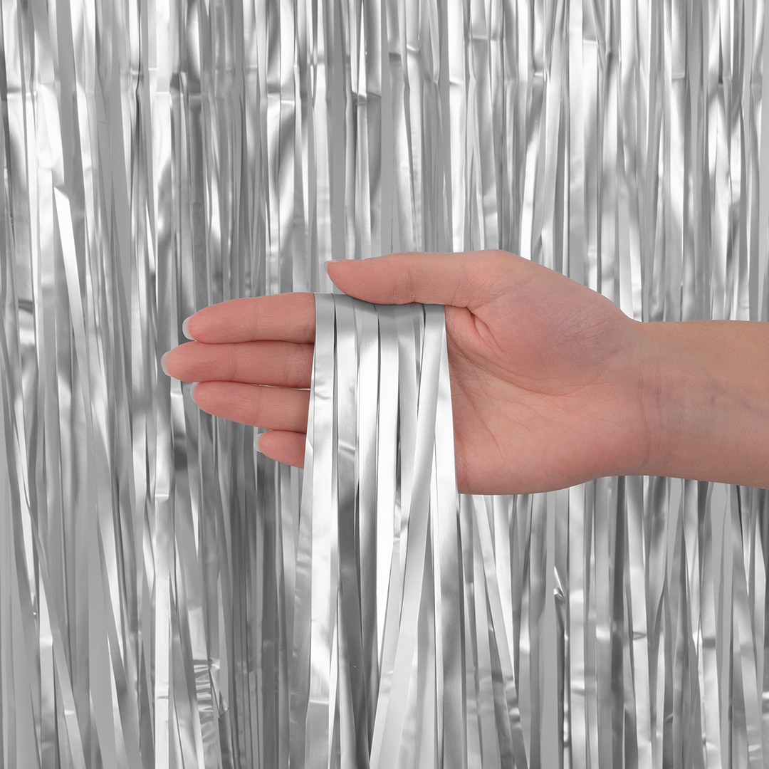 Занавес Дождик Серебро, Матовый металл, 100*200 см, 1 шт.