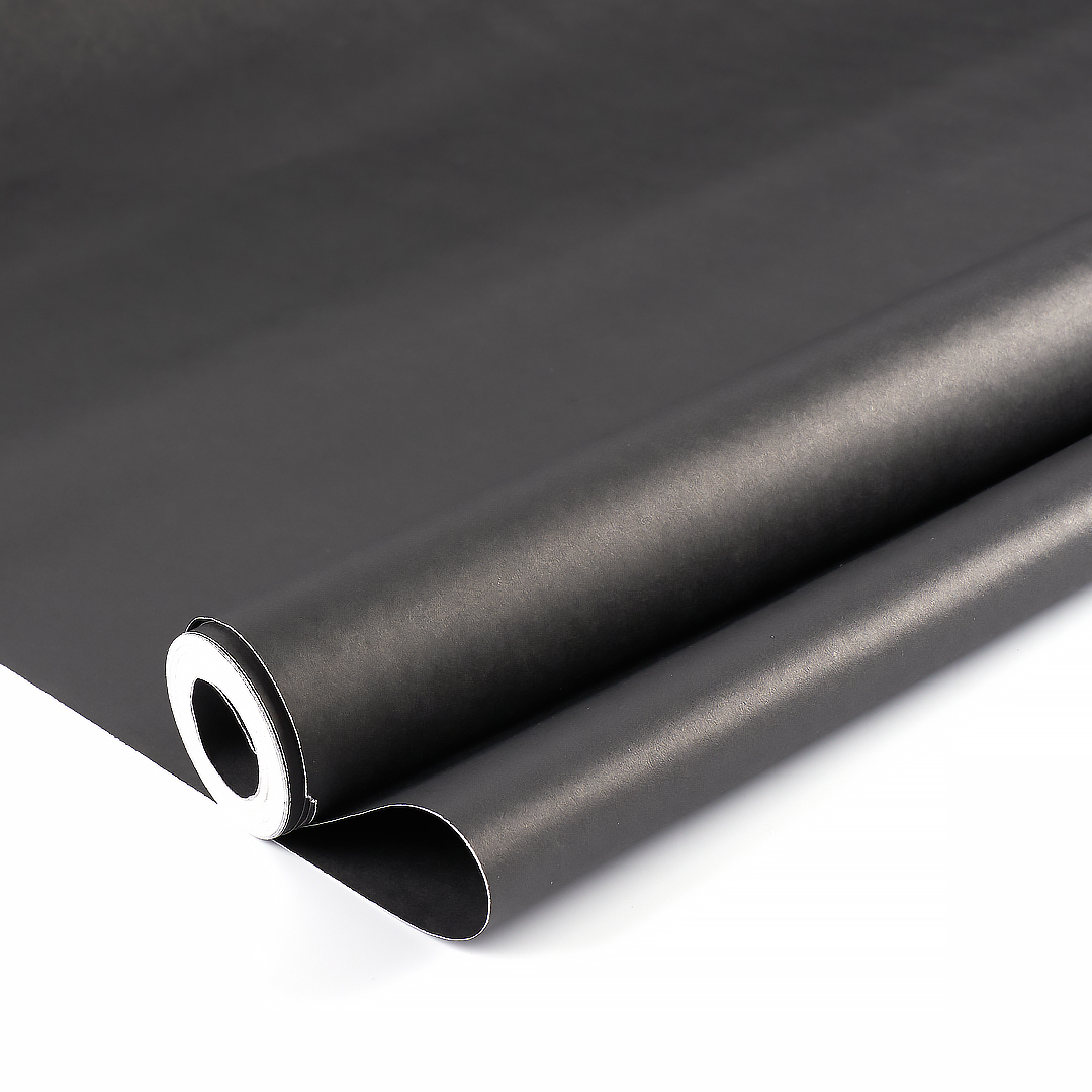 Упаковочная бумага, Крафт 70гр (0,7*9 м) Тонировка, Черный, 2 ст, 1 шт.