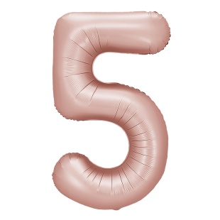 Шар (40''/102 см) Цифра, 5, Винтажная роза, Сатин, 1 шт. в уп.