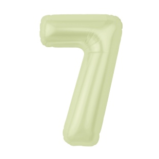 Шар (40''/102 см) Цифра, 7 Slim, Пыльный лайм, 1 шт. в уп.