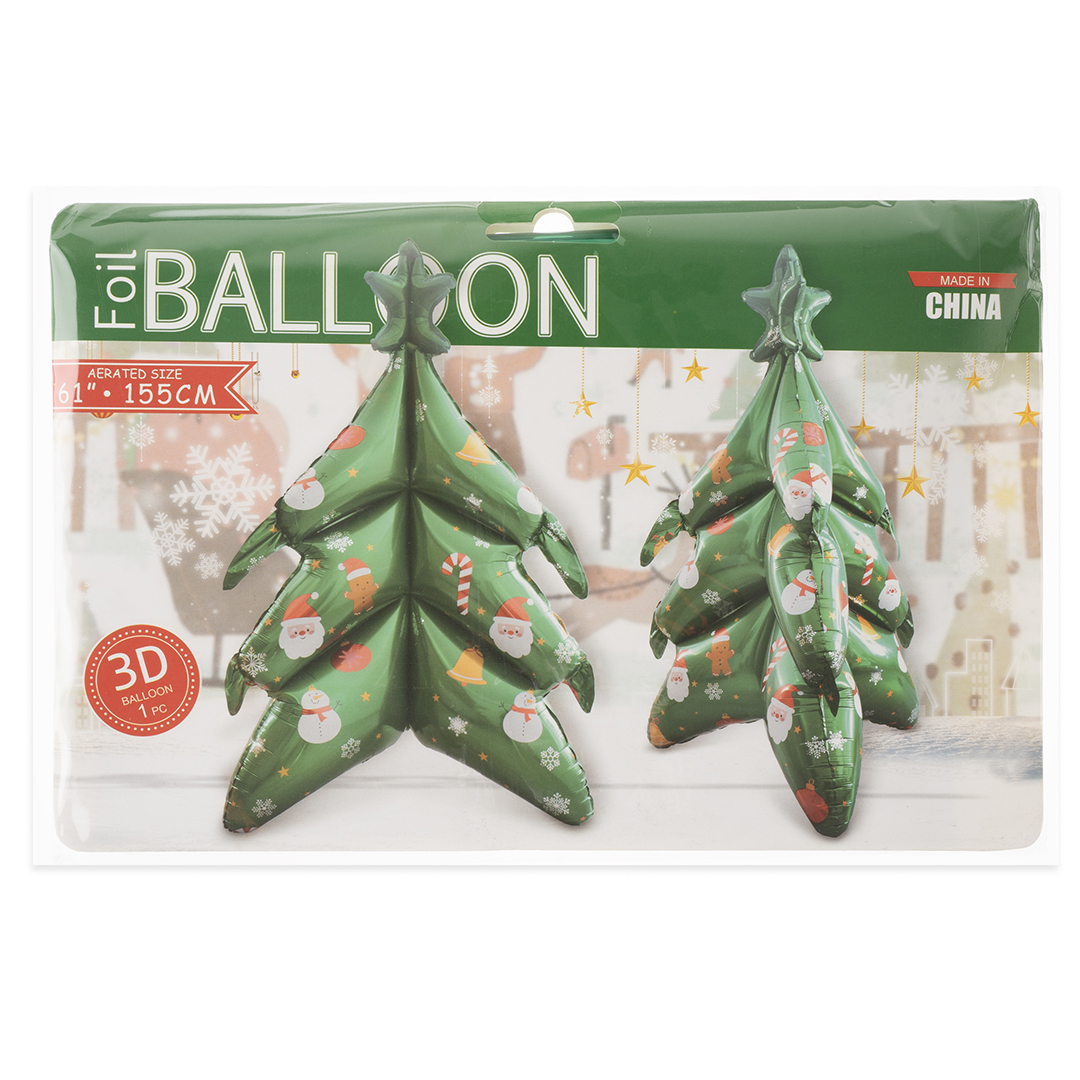 Шар 3D (61''/155 см) Фигура, Новогодняя елка, 1 шт. в уп.