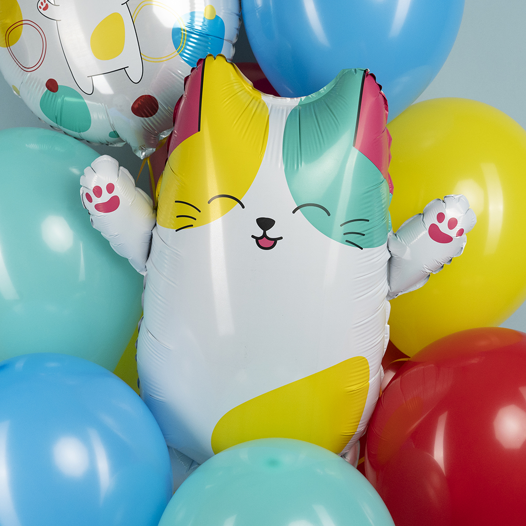 Шар (27''/69 см) Фигура, Котик Лапочка, 1 шт. в уп.