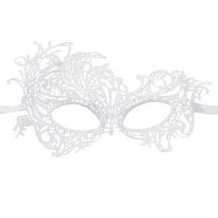 Маска кружевная, фигурная, Венеция, Белый, 16*24 см, 1 шт. 