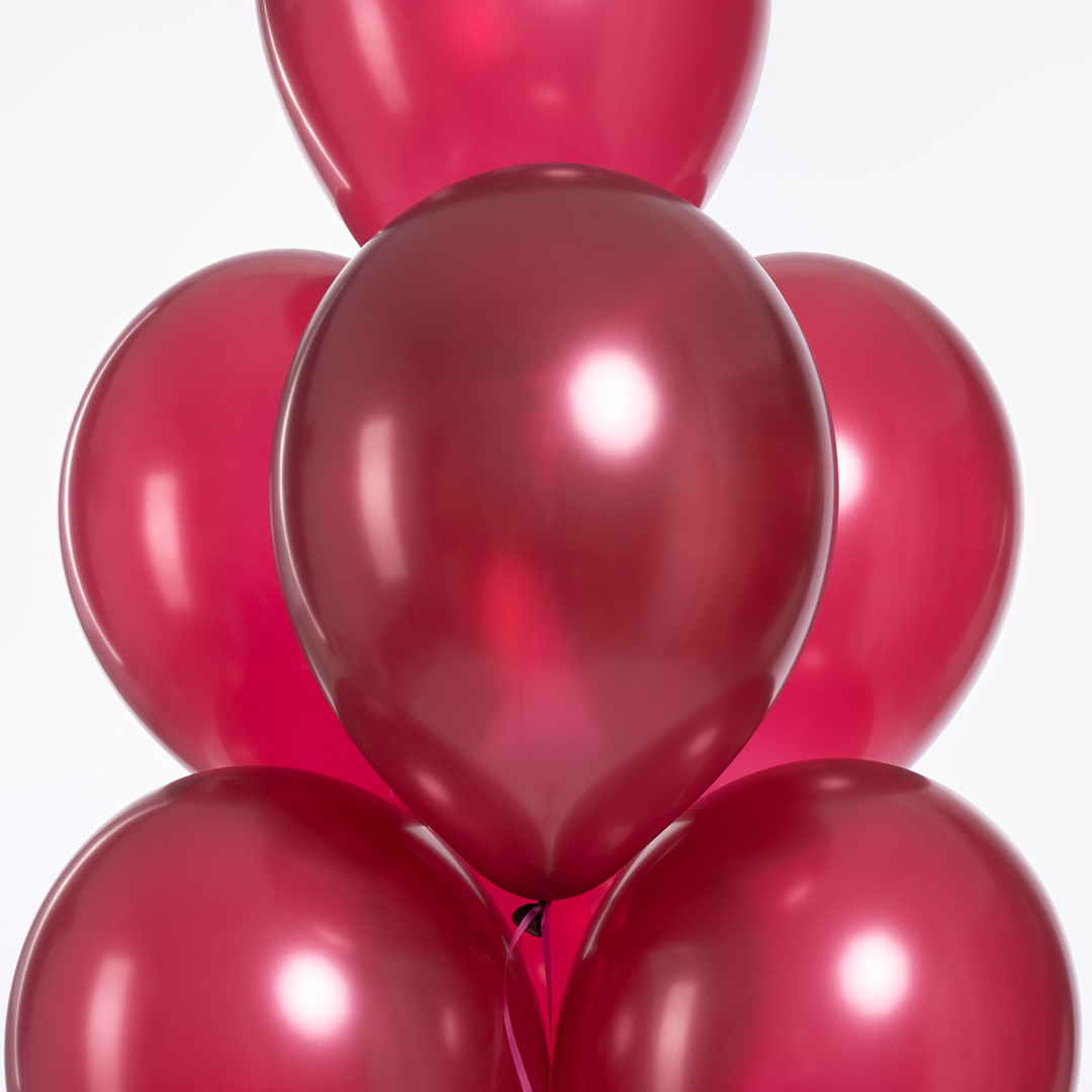 Шар (12''/30 см), Бургундия, металлик, 100 шт.