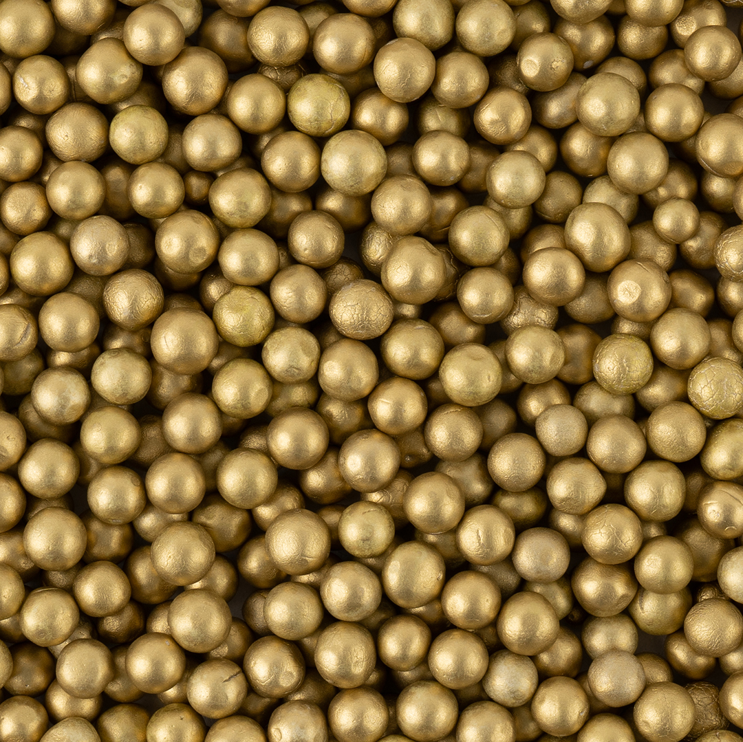 Шарики пенопласт, Золото, Металлик, 6-8 мм, 10 гр.