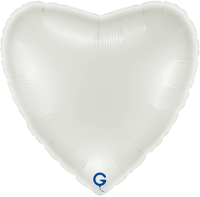 Шар (22''/56 см) Сердце, Белый, 1 шт. в уп.