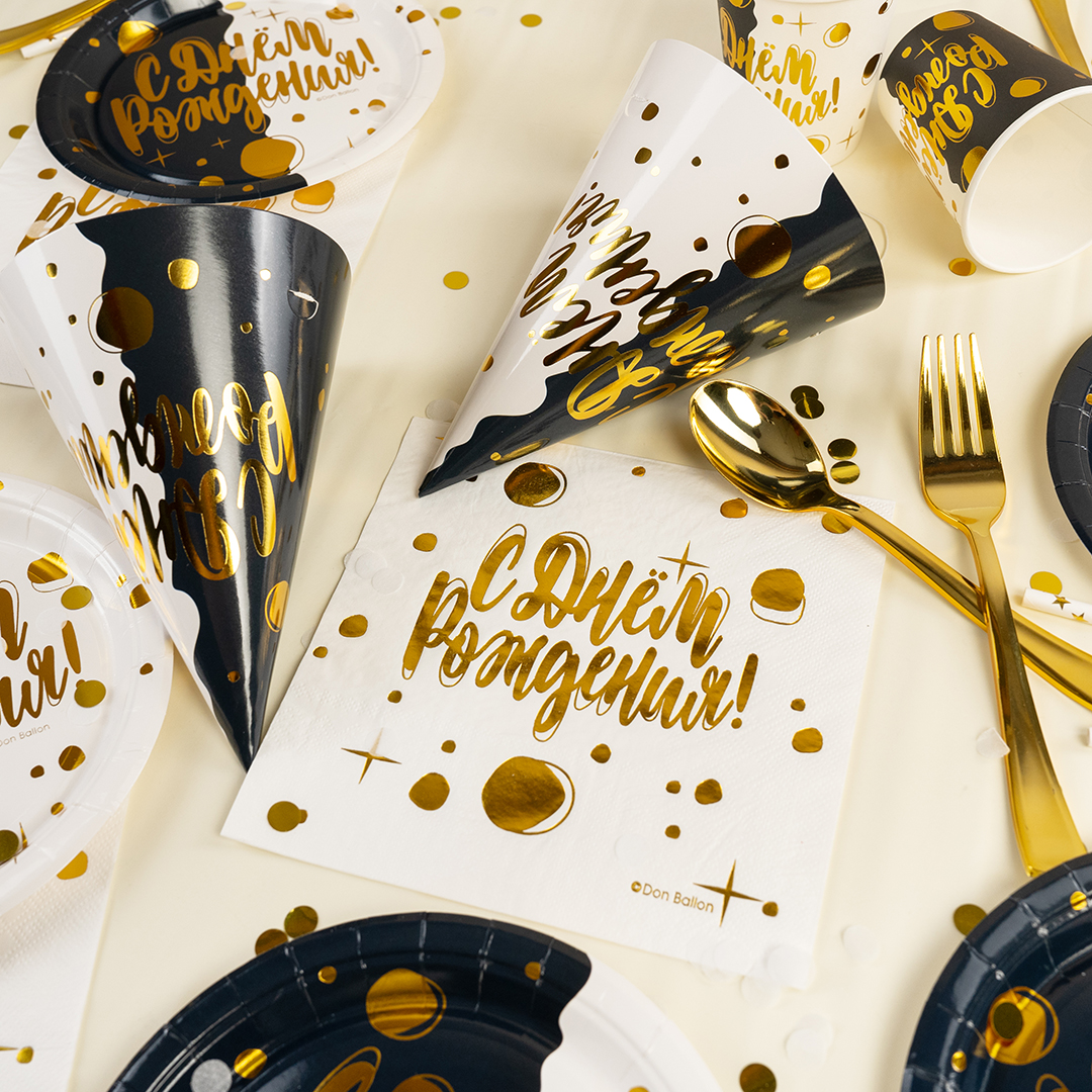 Сервировочные салфетки, День и Ночь, Металлик, 33*33 см, 6 шт.