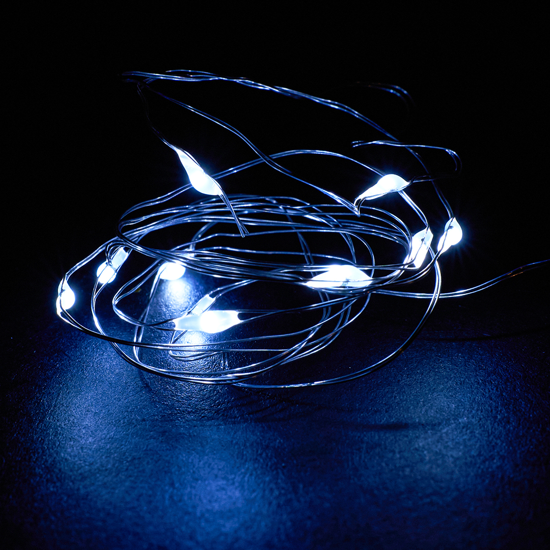 Светодиодная гирлянда, Роса 10 Led, IP10, 1 м. Белый, 1 шт.