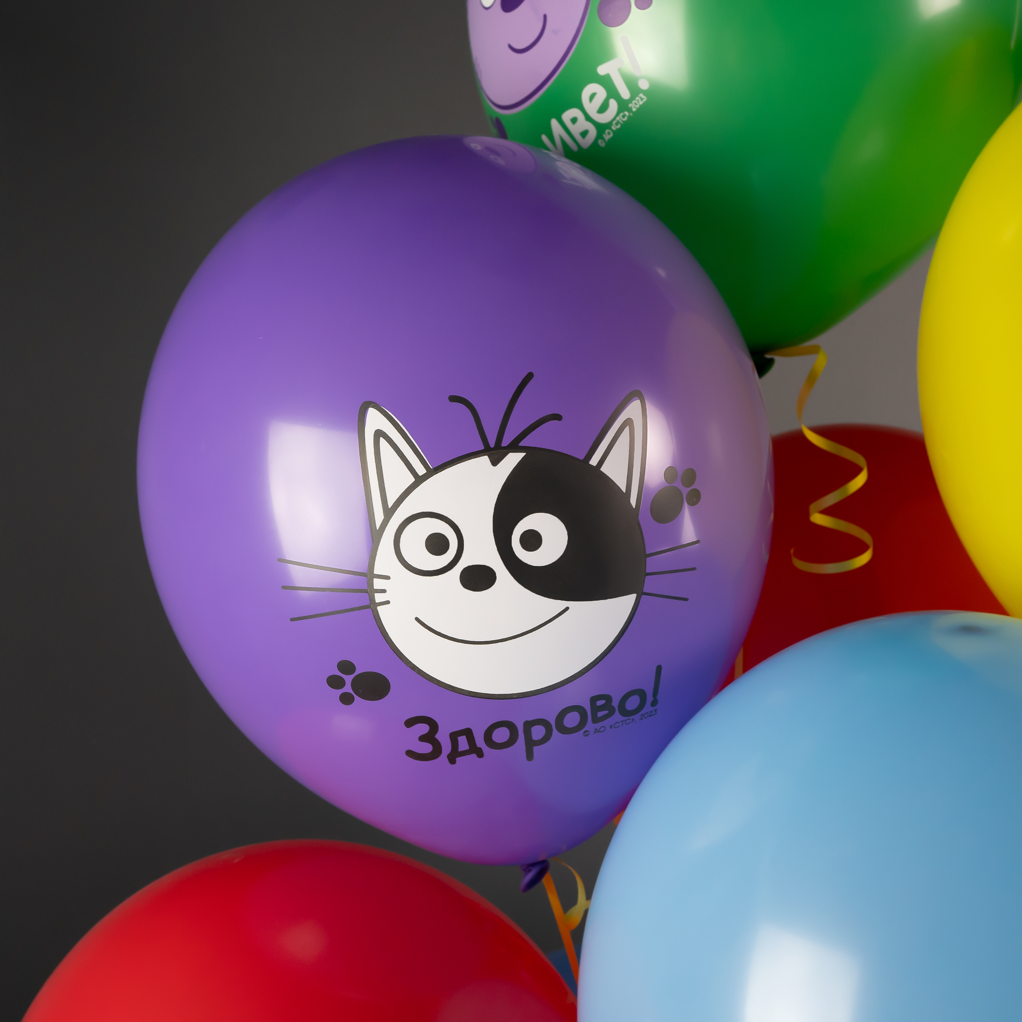 Шар (12''/30 см) Три Кота, Играем вместе, Ассорти, пастель, 1 ст, 25 шт.