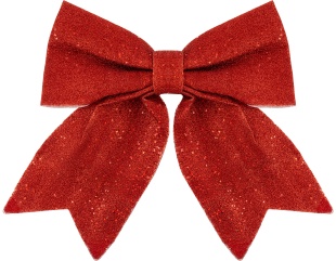 Декоративный бант Праздничный, Красный, с блестками, 30*35 см, 1 шт. в упак. 