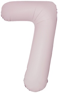Шар (40''/102 см) Цифра, 7 Slim, Пыльная роза, Сатин, 1 шт. в уп.