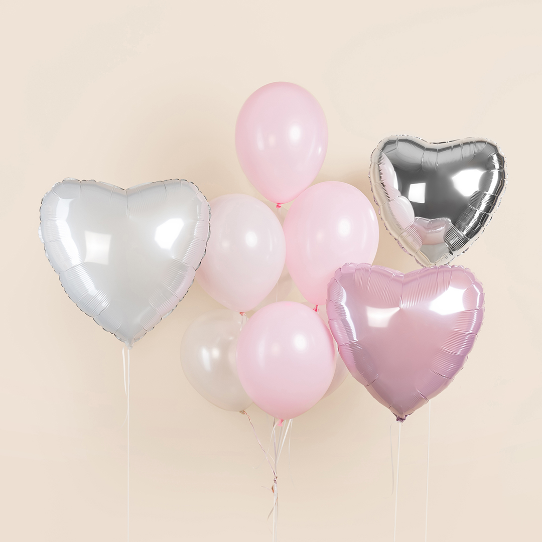 Шар (22''/56 см) Сердце, Белый, 1 шт. в уп.