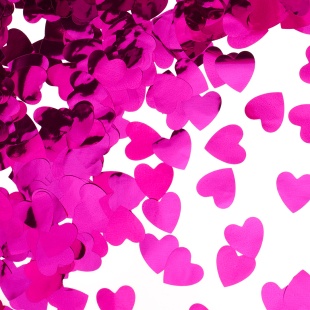 Конфетти фольга Сердце, Фуксия, Металлик, 2,5 см, 50 г.