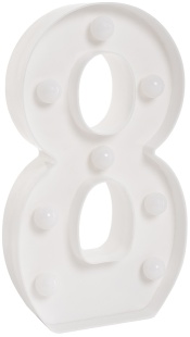 Световая фигура Цифра, 8, 21 см. Белый, 1 шт.