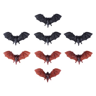 Декоративное украшение, Летучие мыши, Черный/Коричневый, 6*2,5 см, 8 шт.