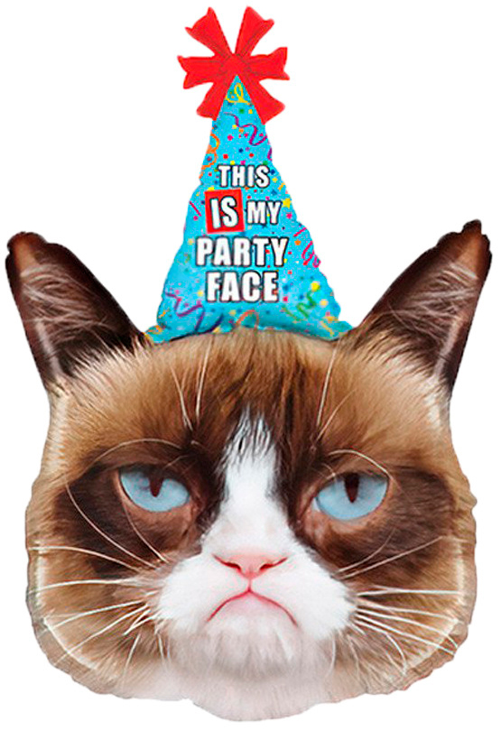 Шар (35''/89 см) Фигура, Сердитая кошка в колпаке, 1 шт.