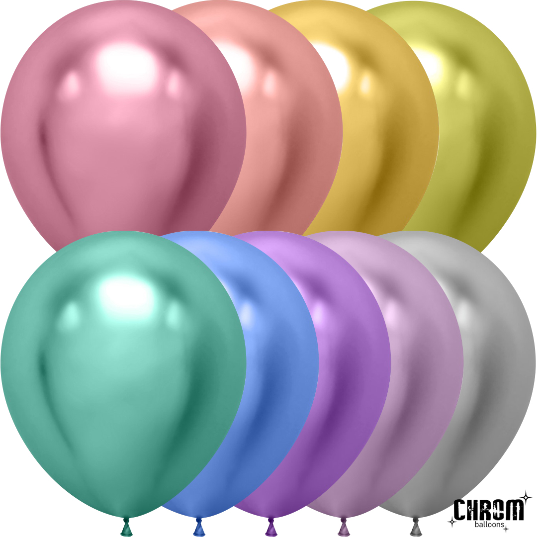 Шар (18''/46 см), Ассорти, хром, 10 шт.