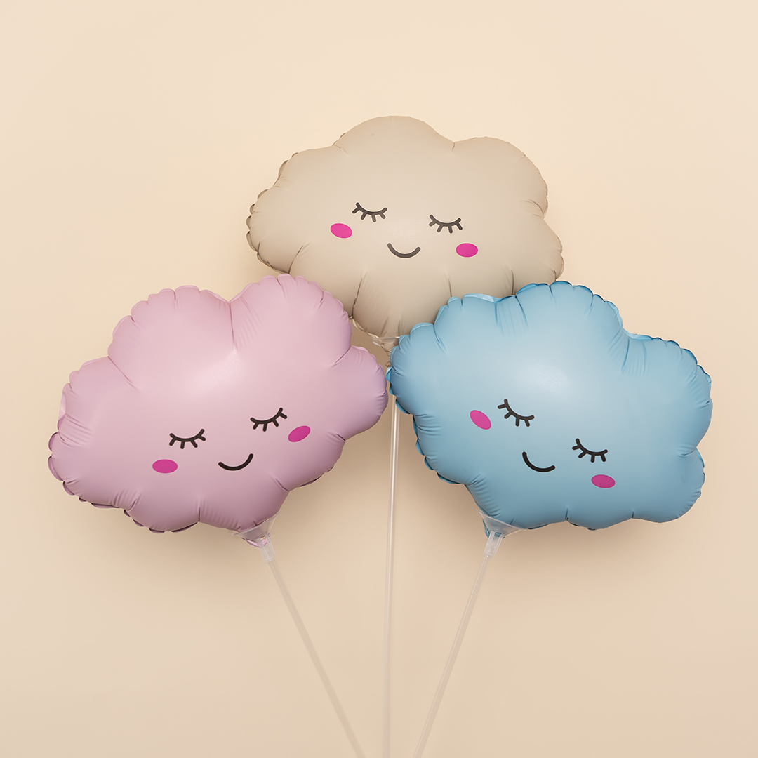 Шар (11''/28 см) Мини-фигура, Облако, Розовый, Матовый, 1 шт.