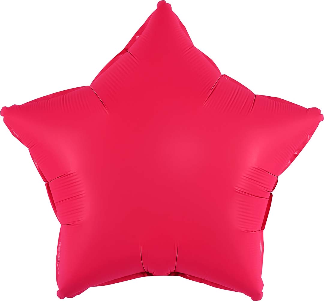 Шар (30''/76 см) Звезда, Красный, Сатин, 1 шт. в уп.