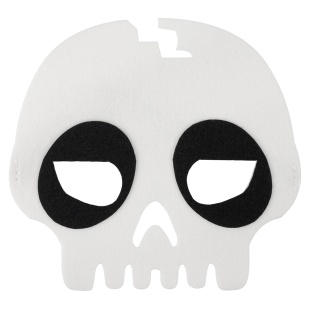 Маска карнавальная, из фетра, Череп, Белый, 17*16 см, 1 шт. 