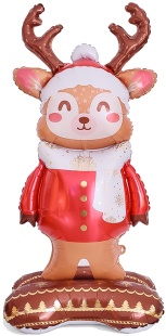 Шар 3D (59''/150 см) Фигура на подставке, Новогодний олень, 1 шт.