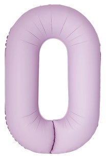 Шар (40''/102 см) Цифра, 0 Slim, Светло-розовый, Матовый, 1 шт. в уп.