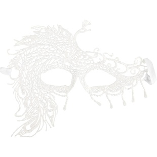 Маска кружевная, фигурная, Павлин, Белый, 16*24 см, 1 шт. 