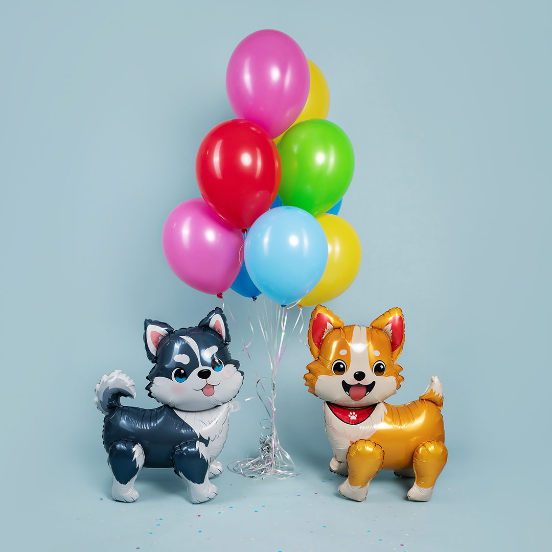 Шар (26''/66 см) Фигура 3D, Милый корги, 1 шт. в уп.