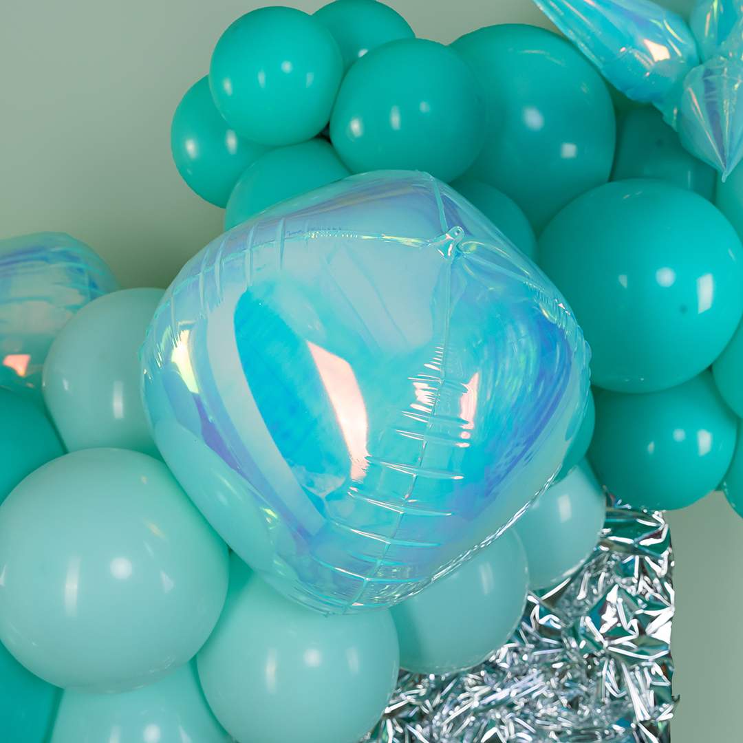 Шар 3D (22''/56 см) Сфера, Голубой, Хамелеон, 1 шт. в уп.