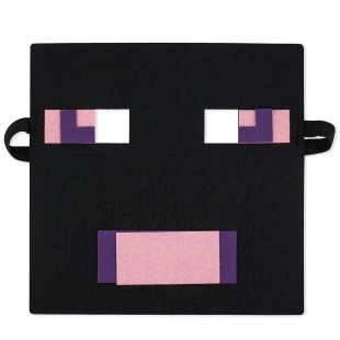 Маска карнавальная, из фетра, Пиксельный дракон, Черный/Розовый, 17*17 см, 1 шт. 