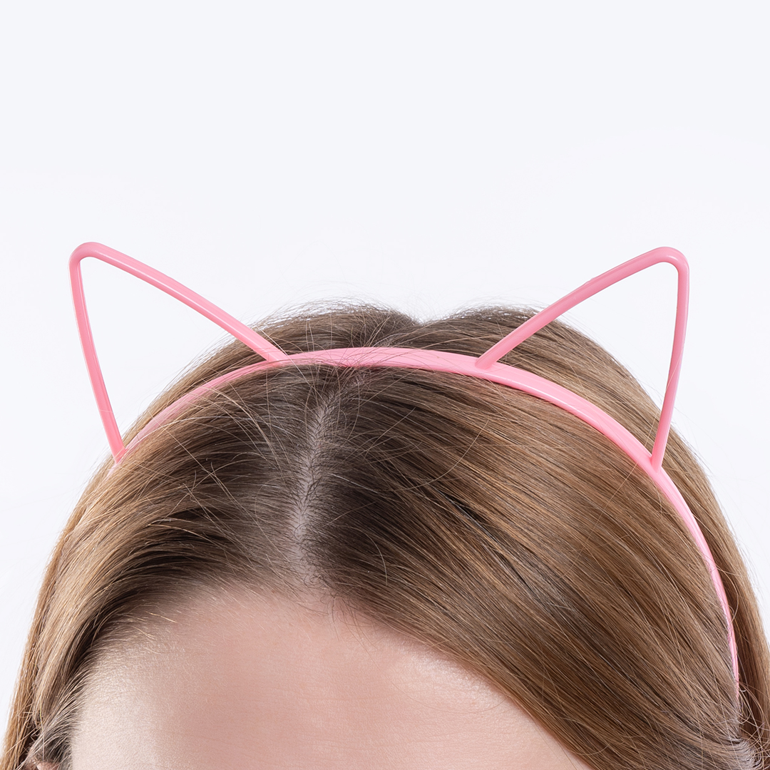Ободок, Кошачьи ушки, Розовый, 1 шт. 