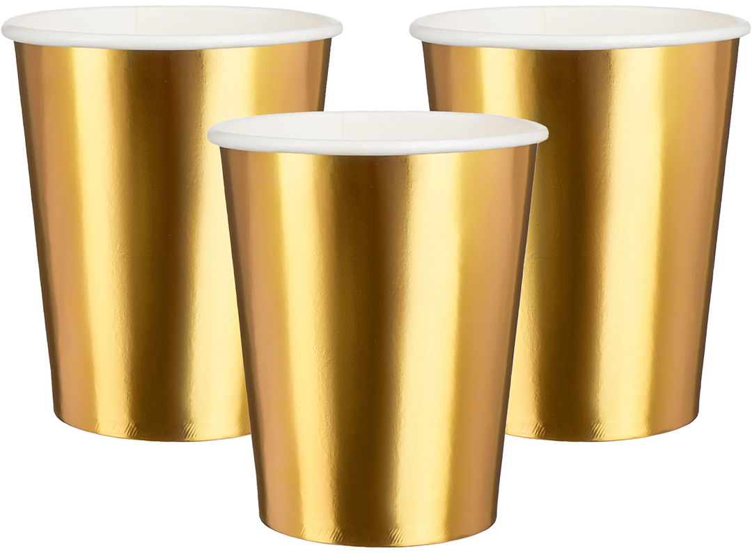 Стаканы (250 мл) Золото, Металлик, 6 шт.