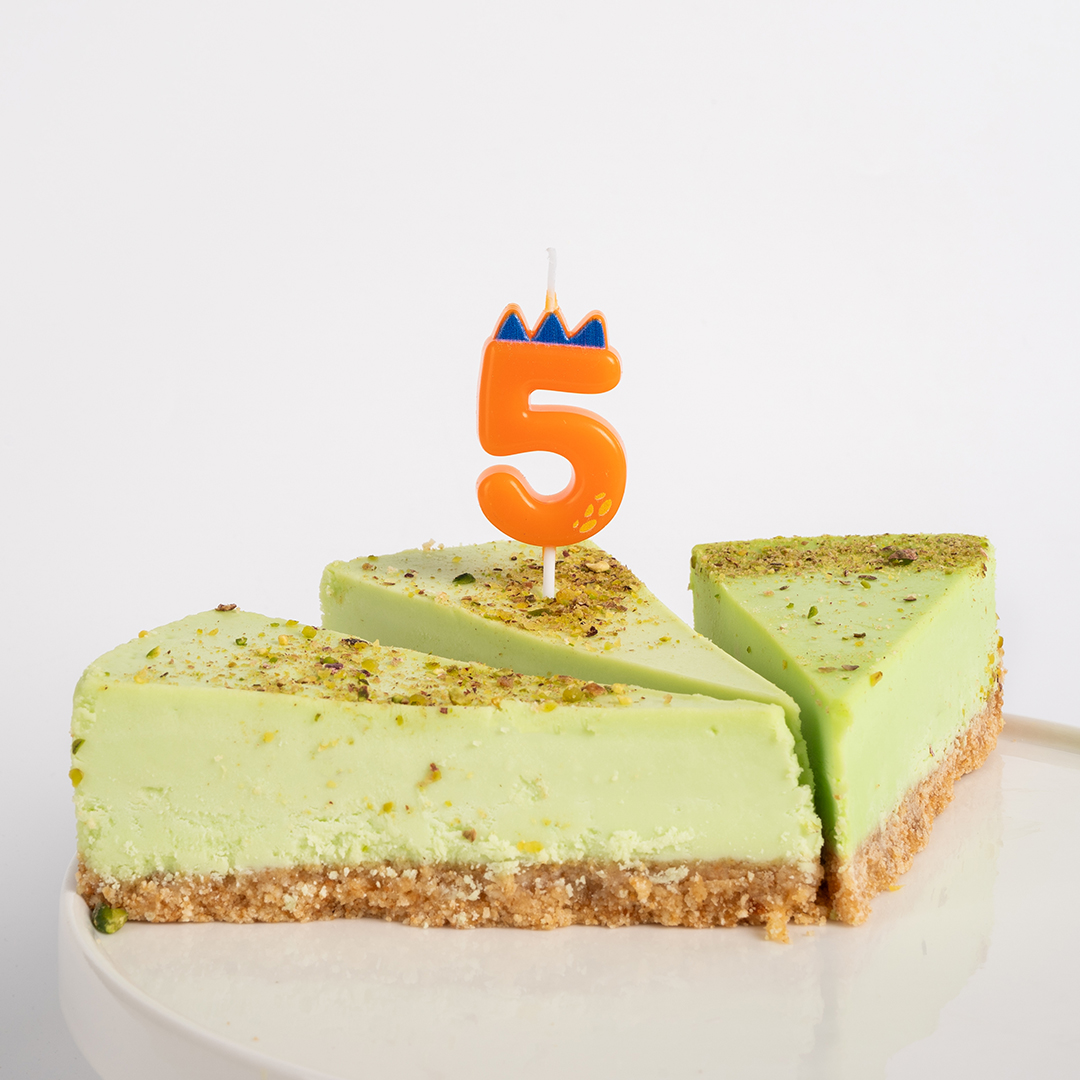 Свеча Цифра, 5 Динозаврик, 3,5*4,5 + 2,5 см, 1 шт. с держат.