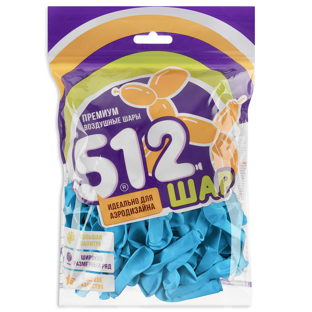 Шар (5''/13 см), Голубой, пастель, 100 шт.