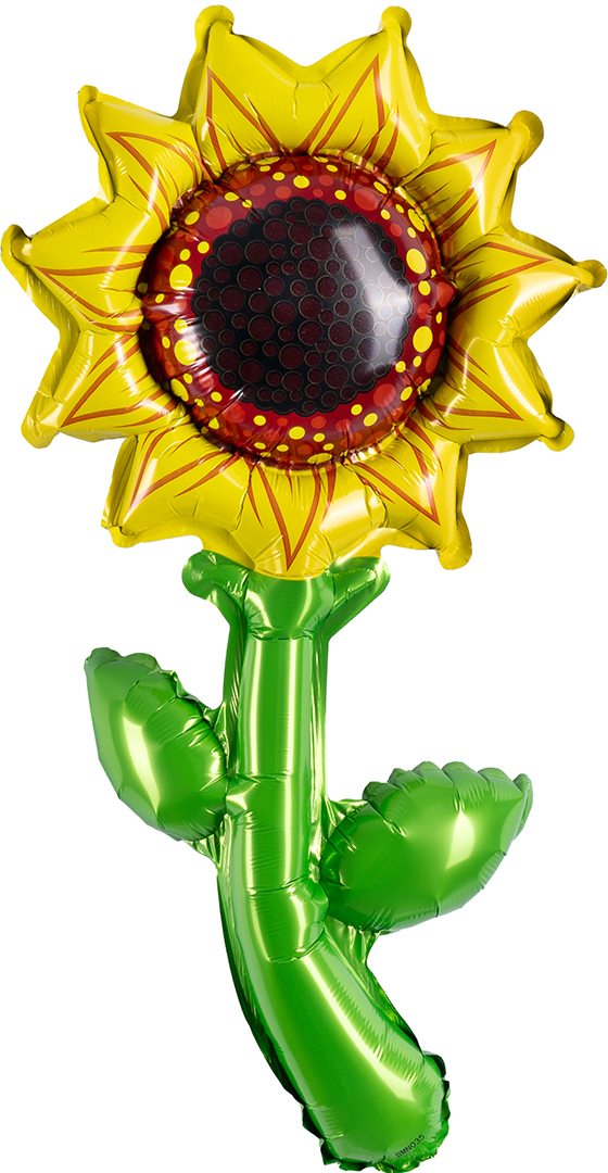 Шар с клапаном (14''/36 см) Мини-цветок, Подсолнух, 1 шт.