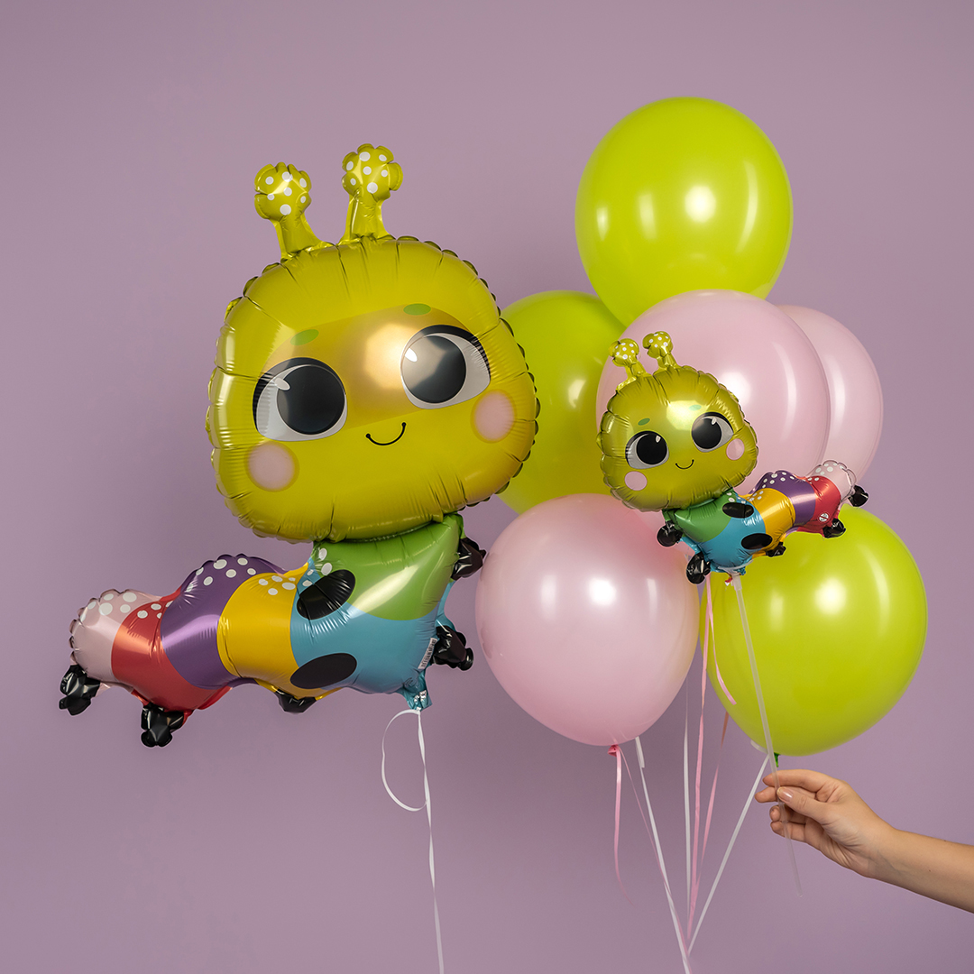 Шар (10''/25 см) Мини-фигура, Яркая гусеница, 1 шт.
