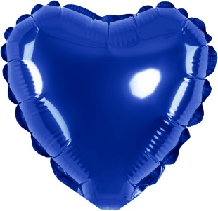 Шар с клапаном (5''/13 см) Микро-сердце, Синий, Металлик, 1 шт.