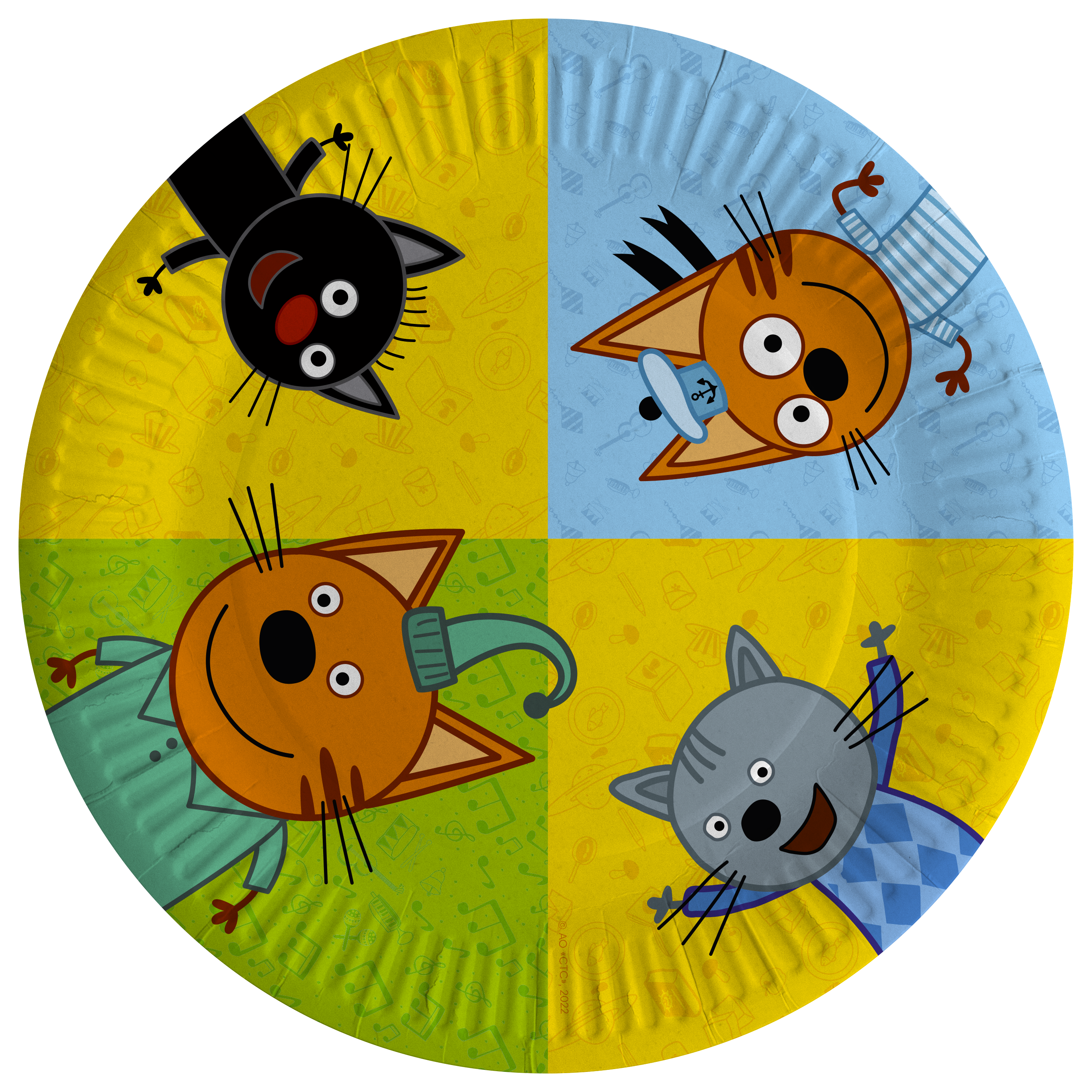 Тарелки (7''/18 см) Три Кота, Играем вместе, Друзья, 6 шт.
