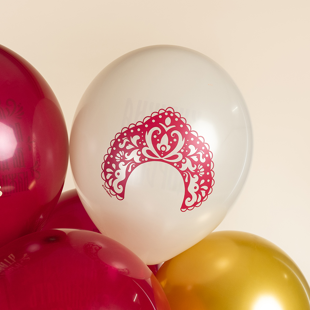 Шар (12''/30 см) Княжна Царевна, Ассорти, хром, 2 ст, 25 шт.