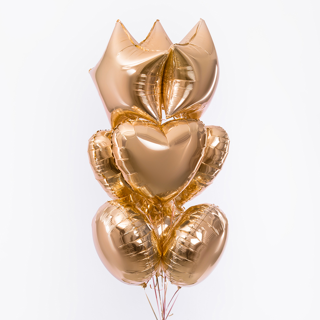 Шар (18''/46 см) Сердце, Античное золото, 1 шт.