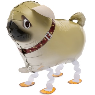 Шар 3D (23''/58 см) Ходячая Фигура, Мопс, 1 шт. в уп.