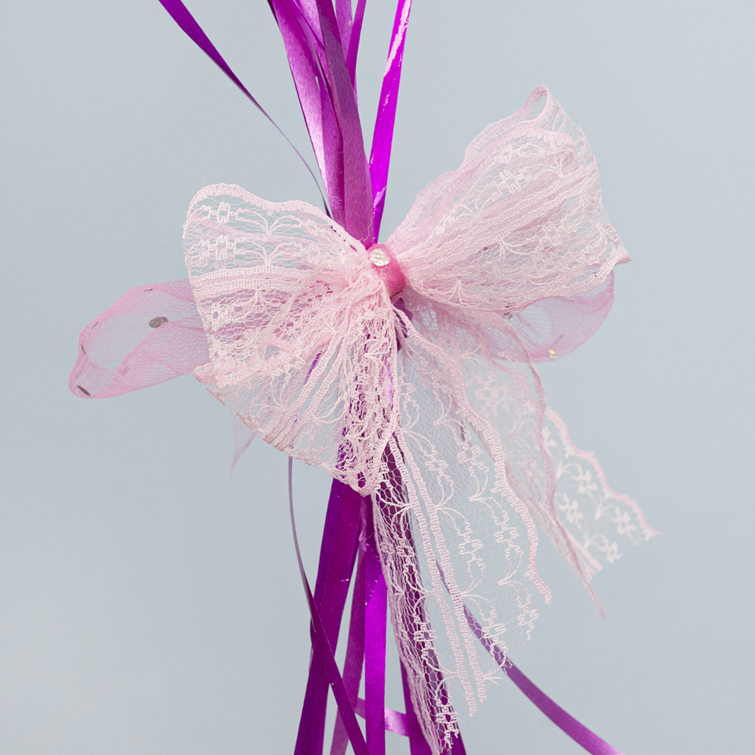 Декоративная лента (4,5 см*10 м) Широкое Кружево, Светло-розовый, 1 шт.