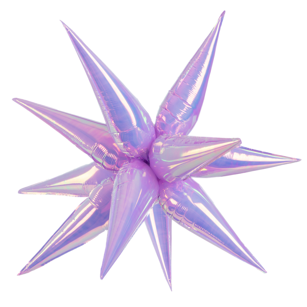 Шар 3D (26''/66 см) Звезда, Составная, Сиреневый, Хамелеон, 1 шт. в уп.